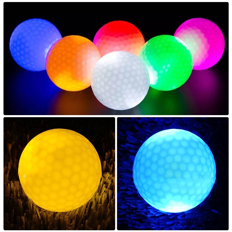 BORDEAG Luminous Golf Balls, Pack of 6 LED Golf Balls,