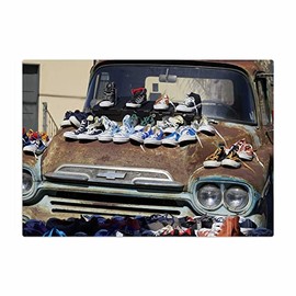 Vero Home 16639 Glass Chopping Board | Pick-Up Truck Motif | Non-Slip, Scratch-Resistant and Food-Safe | Dimensions: 29 x 20 cm