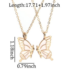 Friendship Necklaces Gifts for 2 Girls Bff Necklace for Christmas Birthday Gift Matching Butterfly Necklace for Friend Pendant Necklace Gifts for Women, 2 pcs