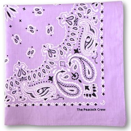 The Peacock Crew Lavender Bandana in Premium Soft Cotton for Men and Women Paisley Scarf Gift Kraft Pack