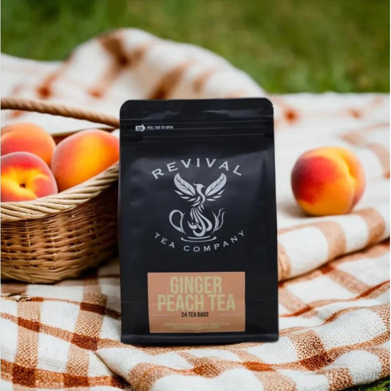 Revival Tea Company Ginger Peach Tea - Black Tea Blend