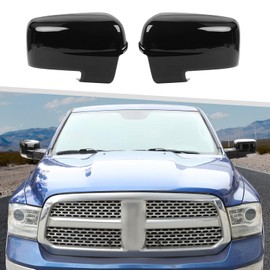Jimen Fit for Dodge Ram 2011-2017, 2PCS Driver Side & Passenger Side Mirror Cover Caps (Black)