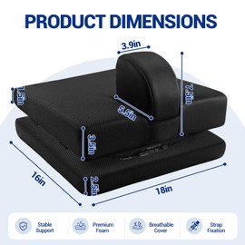 Adjustable Height Wheelchair Wedge Pommel Cushion, Prevents Forward Sliding