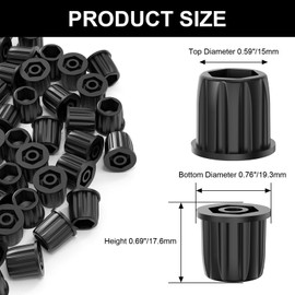BLIKA 100 Pack Anti-UV Baluster Connectors for 3/4" OD Aluminum Deck Balusters, Black Round Connectors with Stainless Steel Screws, Predrilled Adapter for Deck Handrails