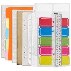 DY.2ten A5 6-Hole Binder Notebook Refills Set -(Gridded Paper Refills + Lined Paper + Kraft Paper + Blank Loose Leaf Paper) 180 Sheets /360 Pages（45 sheets of each type） A5 Storing Bag