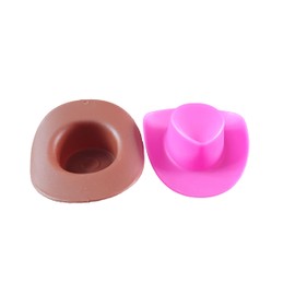 Fat-catz-copy-catz 4x Pink & Brown (2 of Each Colour) Plastic Fashion Western CowBoy Hats For 11.5" Fashion Dolls