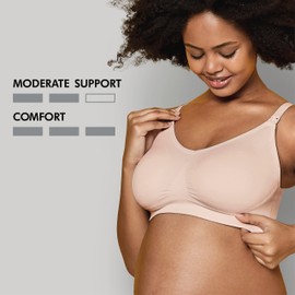 Medela Keep Cool Ultra Bra | Seamless Maternity & Nursing Bra with 6 Breathing Zones, Soft Touch fabric and Extra Support, Chai, Small