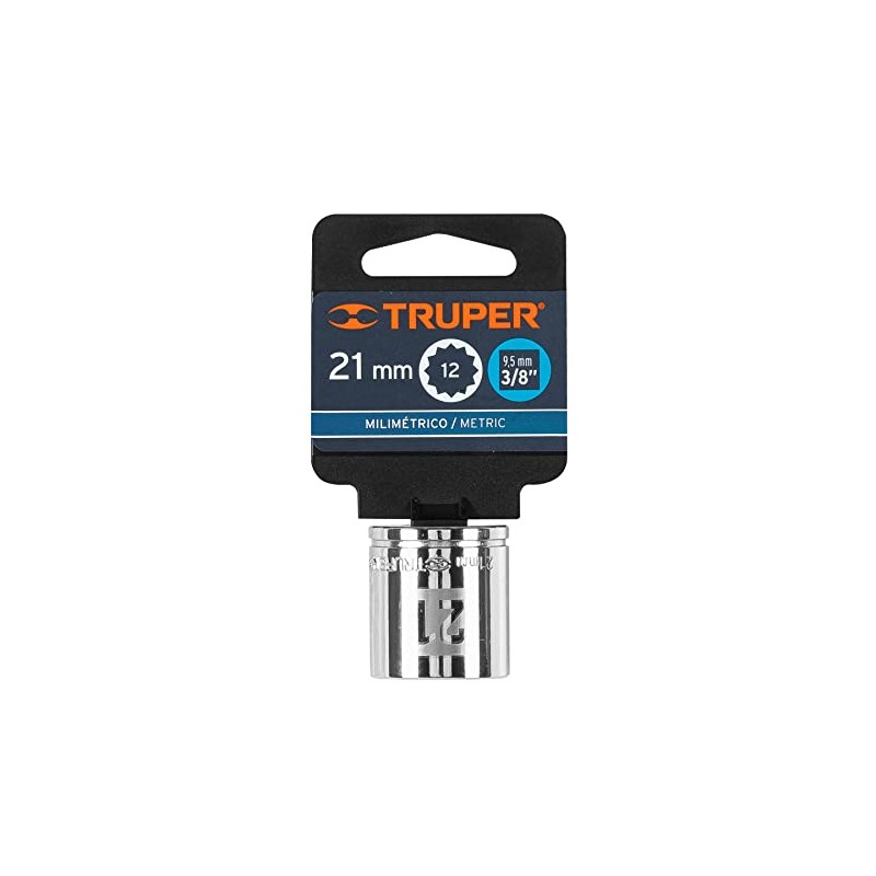 Truper D-3821-M, Dado de 12 puntas mm, 21 mm, cuadro