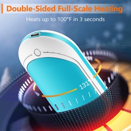 BESKAR Rechargeable Hand Warmer, 5200mAh Electric Hand Heater, Double-Sided Heating, USB Quick Charge, Portable Pocket Hand Warmer for Outdoor, Golf, Raynauds - Winter Warm Gift