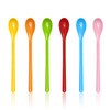 Pack of 6 Spoons with Long Handle, Colourful Plastic Spoons,