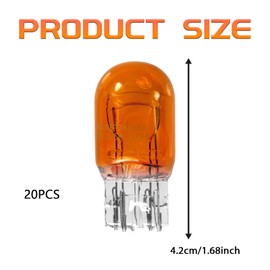 HHZL T20 7440A WY21W Turn Signal Bulb Daytime Running Light Blinker Brake Light Bulbs, 10PCS Monofilament Side Marker Lights Mini Taillight 7440 Bulb Replacement for Cars,Trucks,SUVs(Amber)