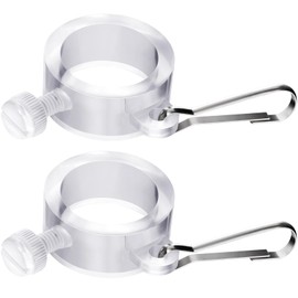 CustomyLife 2pcs 1” Flag Pole Rings with Hook, Anti Wrap Flagpole Mounting Clip Rotating Alloy Plastic Flag Pole Hardware Accessories