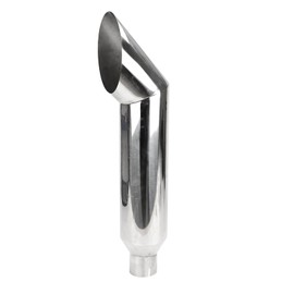 PHILTOP 5“Inlet 8“Outlet 36“Long 45 Degree Cut Stainless Steel Polished Smoker Exhaust Stack Tip 1.5mm 1Pcs Silver
