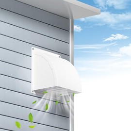 Dryer Vent Cover Outdoor – 4 Inch White Exterior Vent Cover with Heavy-Duty Screen, Universal Fit for Dryer, Bathroom, Kitchen Exhaust, Weather-Resistant, Protects Against Rodents and Debris