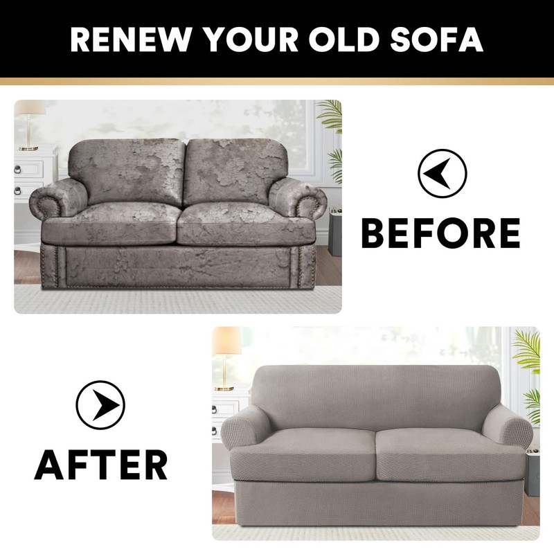 PrinceDeco T Cushion Loveseat Slipcover 3 Pieces Sofa Covers for