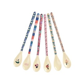 Rice Latte Melamine Spoon A New York Minute Prints Print Set of 6