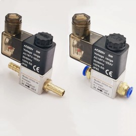 12V 24V 220V Pneumatic Electric Solenoid Valve 2 Position 2 Port Normally Closed Air Magnetic Valve 6mm 8mm Hose Barb Connection 1Pcs(PC 6mm Fittings,AC110V)