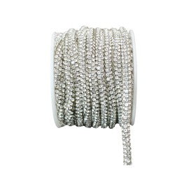 PAMIR TONG Rhinestone Glitter Rope 6 Yards 0.2'' Bling Shoe Laces String Shine Cords for Shoes, Jewerlry Making DIY (Silver#357-01)