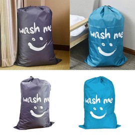 2 Pack Extra Large Wash Me Travel Laundry Bag, Rips & Tears Resistant Large Dirty Clothes Storage Bag, Machine Washable Heavy Duty Laundry Hamper Liner (Sky Blue+Gray, 28x40 inches)