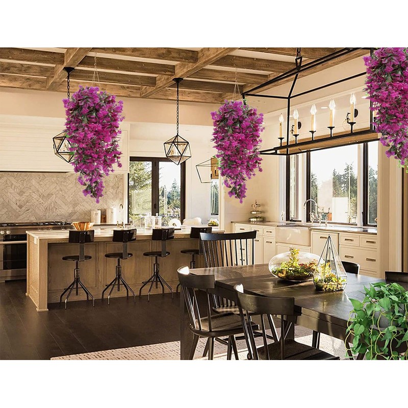 Regallop Artificial Hanging Flowers for Outdoors Decorations 2 Pack, Fake