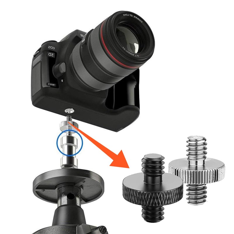 Lyfengdeam 6 Pcs 1/4 Male Threaded Tripod Adapter Double Head