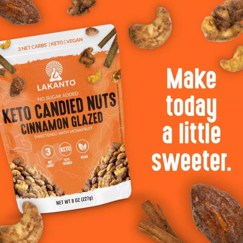 Lakanto Keto Candied Nuts No Sugar Added 8oz Variety Pack
