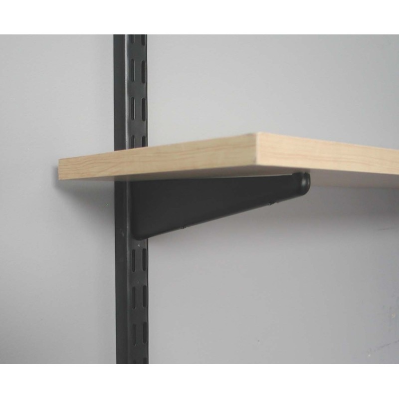 John Sterling 0122-14BK Dual Track Wood Shelf Bracket, 14-Inch, Black