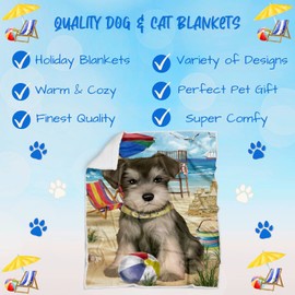 Doggie of the Day Schnauzer Dogs - Pet Friendly Beach - Soft Fuzzy Schnauzer Prints - Fleece, Sherpa & Tasseled Woven Durable Blanket for Dog Lovers, 30x40 Fleece BLNKTB56722