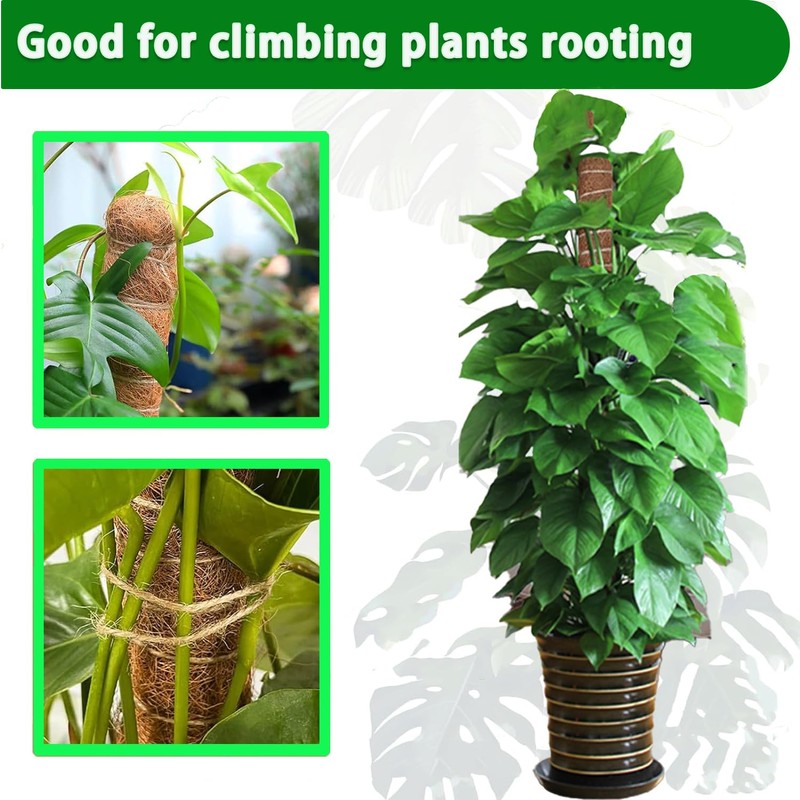 Moss Pole, 2 Pack 17 Inch Monstera Plant Support for
