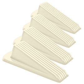 Home Premium Door Stoppers for Bottom of Door, Rubber Door Stop Wedge (4 Pack, White)