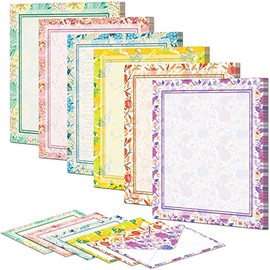 Juego de papelería de 72 piezas (48 hojas de papel y 24 sobres) de 8.5 x 11 pulgadas, papelería gruesa vintage Morris floral, ambos lados forrados, in