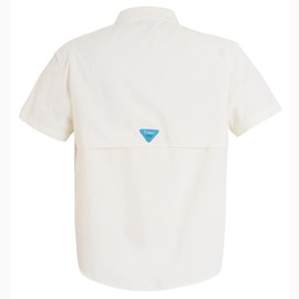 Men's UPF UV 50+ Sun Protection Magellan Fishing SPF Camping Hiking Short Sleeve Shirts(Beige White 4# L)