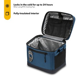 RTIC 8 Can Everyday Cooler, Soft Sided Portable Insulated Cooling for Lunch, Beach, Drink, Beverage, Travel, Camping, Picnic, for Men and Women, Navy