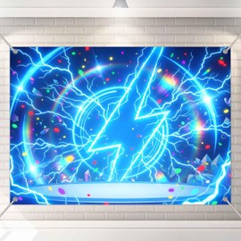 KUKUSOUL Electric Lightning Theme Backdrop Blue Lightning Stage Decoration