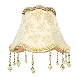Retro Lampshade with Fringes, Antique Lampshades, 26 x 27 x 13 cm, Nostalgic Lampshades, Vintage Lampshade Fabric for Table Lamps, Floor Lamps, Wall Lamps, Lampshade Cover