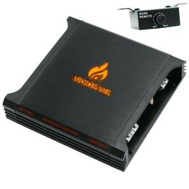 Audiobank AB1500.1 Monoblock 2500 Watt 2 Ohm A/B Class Car Audio Stereo BASS Amplifier with Bass Control, Bridgeable, LED Indicator with 4 Gauge Installation Kit Red Bundle