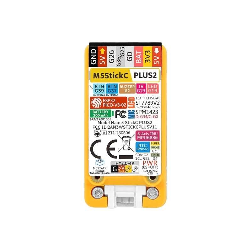 M5Stack M5StickC PLUS2 ESP32 Mini IoT Dev Kit, WiFi, 1.14