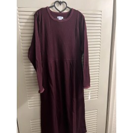 Leisure Life Ribbed dress Long Cotton Burgundy Medium