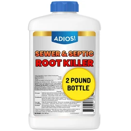 Adios! Sewer and Septic Root Killer for Trees and Shrubs, Copper Sulfate Formula Protects Sewer Pipes, Drains and Septic Tanks from Invasive Root Growth (2 Pound)