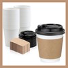 Pokanic Paper White Cups [10 oz] with Lids and Sleeves