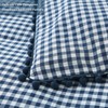 Mywinlle Navy Blue Gingham Pompom Duvet Cover Bedding Set Queen