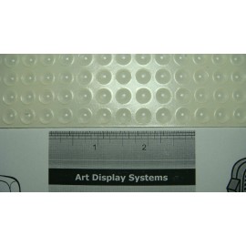 ART DISPLAY SYSTEMS 75 CLEAR 7.9mm x 2.2mm SELF-ADHESIVE HEMISPHERICAL BUMPERS MADE IN USA + SAMPLES