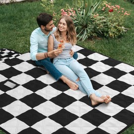 Jopee Picnic Blanket 200 x 200 cm, Washable and Foldable Heat-Insulated Beach Blanket Sand-Free with Carry Handle, Portable and Foldable Beach Mat, Camping Blanket for Picnic, Hiking, BBQ, Travel,