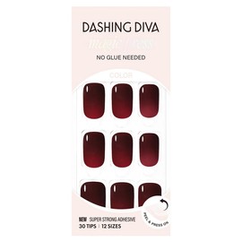 Dashing Diva Magic Press Nail Tips Regular Round, 1 Piece, Classic Burgundy / 데싱디바 매직프레스 네일팁 레귤러 라운드, 1개, 클래식 버건디
