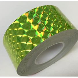 Roll of Prism Tape, Holographic 1/4'' Mosaic (1 inch x 50 ft, Fluorescent Yellow)