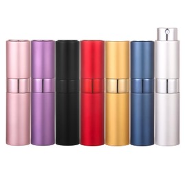 YWG Stone 8ml Portable Mini Perfume Atomizer bottles, Empty Refillable Spray Bottle with 3 Types of Refill Tools, Pocket Travel Perfume Sample Bottles 7pack