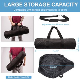 70cm Carrying Case Bag for Light Stand Tripod Photography Photo Studio, Foam Padded Nylon Tripod Bag Storage Bag for Light Stands Umbrella Boom Stands Tripods Monopods