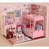Ogrmar Wooden Dollhouse Miniatures DIY House Kit with Cover and
