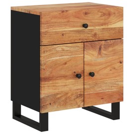 FAMIROSA Bedside Cabinet 19.7"x13"x23.6" Solid Wood Acacia&Engineered Wood,16.25 KG,350669