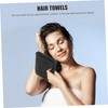 BIUDECO 2pcs Pure Cotton Black Hair Towel Quick Dry Soft